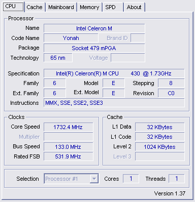  Intel Celeron M 430