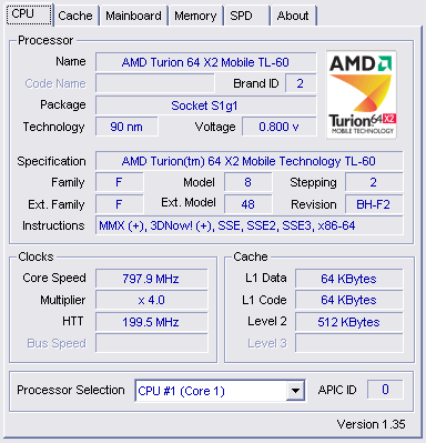 Acer Ferrari 5005WLHi:  AMD Turion X2 TL-60