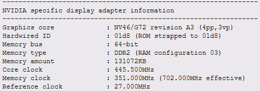 HP Pavilion dv8125ea:   NVIDIA GeForce Go 7400